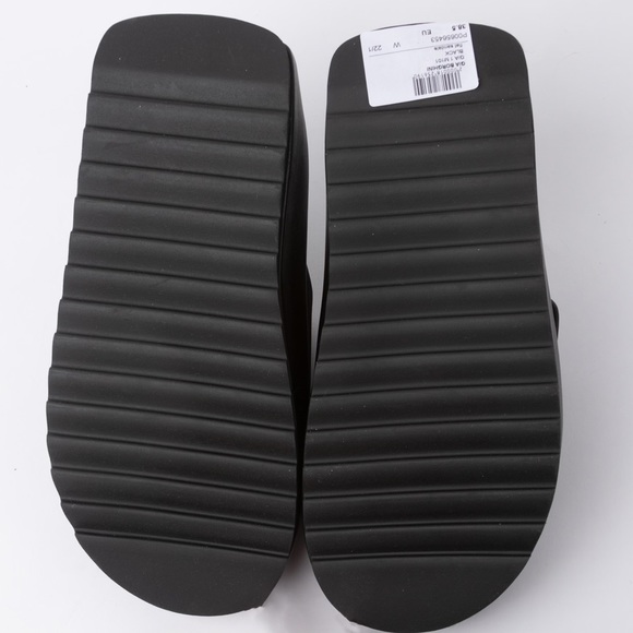 Giaborghini black leather and scuba slide sandals with Velcro closure - Picture 3 of 5